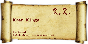 Kner Kinga névjegykártya